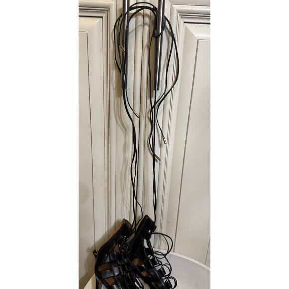 Aquazzura Amazon Womens Leather Lace-Up Strappy Gladiator Sandals Black Size 37 - Picture 11 of 13